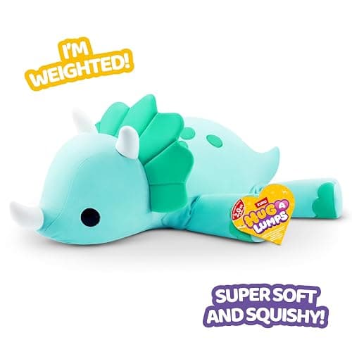 Hug-A-Lumps Triceratops Delilah by ZURU, Large, 4.4 lbs, Cuddly Squishy Weighted Plush, Sleeping Pillow Plush, Stuffed Animal (Triceratops) thumbnail 4