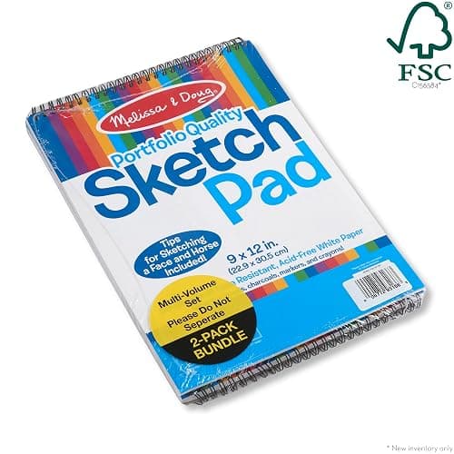 Melissa & Doug Drawing Paper, Sketch Pad, 2-Pack Bundle for Coloring, Writing or Painting (9 x 12 inches) - 50 Sheets Each, Kids Drawing Pad & Art Supplies for Kids Ages 3+ - FSC Certified thumbnail 9
