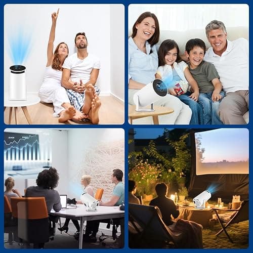 Mini Projector with WiFi and Bluetooth, 4K 1080P Support Portable Projector, 180ANSI, Android 13, Auto Keystone Correction, 30"-200" Screen Video Projector for Laptop, PC, Smartphone thumbnail 5