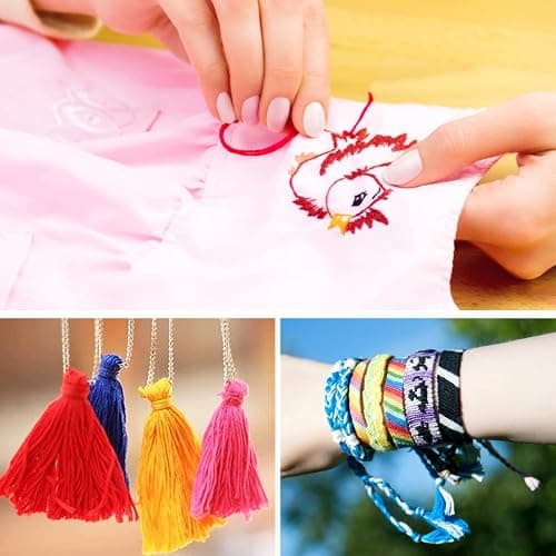 VICOVI 200 Skeins Embroidery Floss and 30 Skeins White & Black Embroidery Thread for Friendship Bracelet String Cross Stitch DIY String Art with 20 PCS Floss Bobbins thumbnail 7