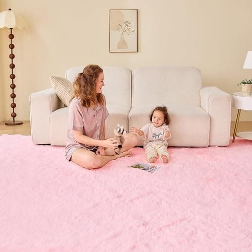 OPPODREAM 4x6 Pink Rugs for Bedroom, Ultra-Soft Fluffy Area Rugs for Living Room, 4 x 6 Shag Carpet for Nursery, Kids, Girl, Boy, Baby, Plush, Fuzzy, Shaggy, Cute Home Decor thumbnail 7