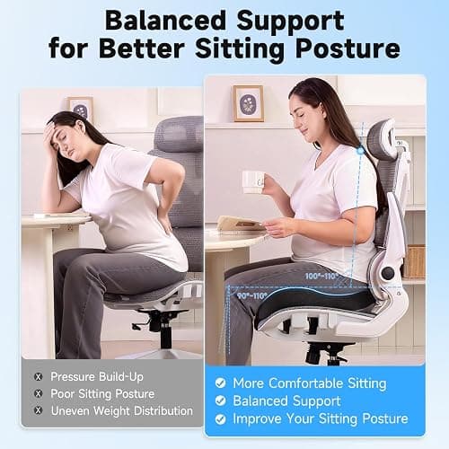 Tuozaiira Seat Cushion for Office Chairs – Large U-Shaped Memory Foam Desk Chair Cushions for Long Sitting Comfort, Ergonomic Thick Support Pad for Work from Home & Daily Office Use thumbnail 4
