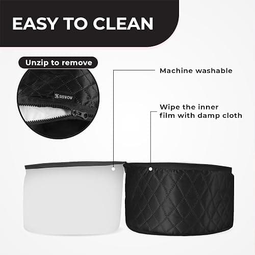 Hair Steamer For Natural Hair Home Use w/10-level Heats Up Quickly, Heat Cap For Deep Conditioning - Thermal Heat Cap For Black Hair, Great For Deep Conditioner (Black) thumbnail 5