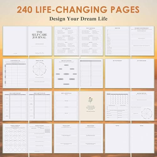 Lanpn Self Care Journal for Women, Self Love Guided Journals with Prompts, Daily Reflection Wellness & Gratitude Planner, 5 Minute Mental Health Notebook, Mindfulness Mood Log, 240 Pages, Sage Green thumbnail 5