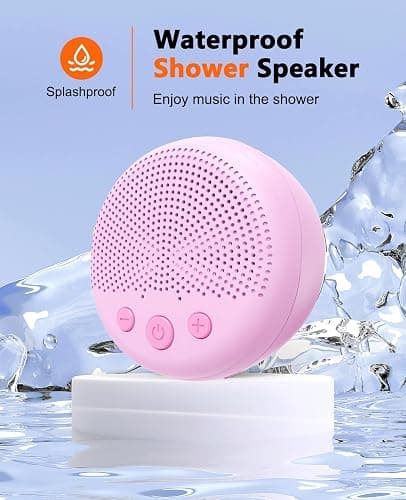 LENRUE Shower Speaker, Bluetooth Waterproof Speaker Wireless, Portable Speakers with Clear Loud Sound, Suction Cup, Lanyard, Ideas Gifts thumbnail 2