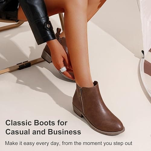 Jeossy Women's 905 Ankle Boots, Classic Low Heeled Short Booties, Casual Comfortable Boots with Wide Widths Available thumbnail 4