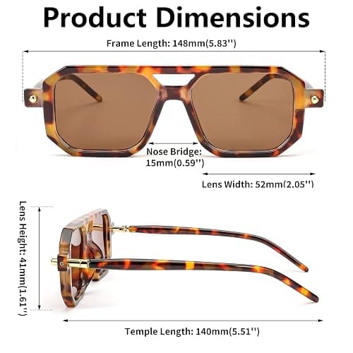 FEISEDY Vintage Square 70s Flat Aviator Sunglasses Women Men Classic Retro Stylish Frame UV400 Sunglasses B2622 thumbnail 5