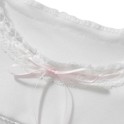 Women Fairy Grunge Y2k Shirts Square Neck Lace Patchwork Tops Aesthetic Clothes - X-Small - A3 White thumbnail 6
