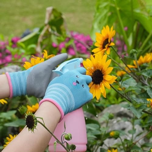 ANDANDA Kids Gardening Gloves, Nitrile Coated Children Yard Work Gloves with Grip, Suitable for Toddlers, Children, Girl, Boy thumbnail 6