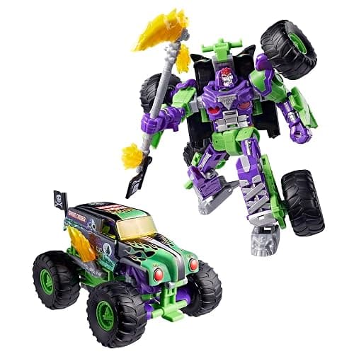 Transformers Collaborative x Monster Jam Grave Digger (Grim) | Leader Class 9.25-inch Robot Action Figure Converts to Monster Truck, Car Toys for Ages 8+ thumbnail 4