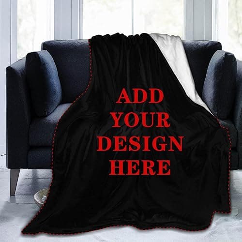 YSDBPAY Custom Flannel Fleece Throw Blanket Personalized Add Your Own Text Image Washable Fuzzy Blanket Warm Plush Throw Blanket for Couch Bed Sofa Chair (40 x 50 inches) - Image 1