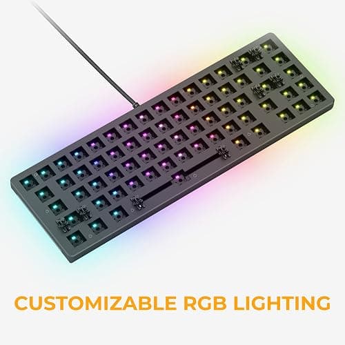 Glorious Gaming GMMK 2 Compact 65% Barebones (Frame Only) - Mechanical Gaming Keyboard Frame, Compact TKL Size (65%), Aluminium, Customisable, Per Key RGB, American QWERTY Layout - Black thumbnail 9