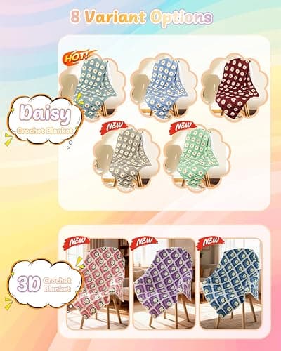 Coopay Crochet Blanket Kit for Beginners, All-in-One Granny Square Blanket Kit with Step-by-Step Video & Enough Yarns - Master Granny Square Crocheting Easily, Ideal Gift for Craft Lovers (Camel) thumbnail 4