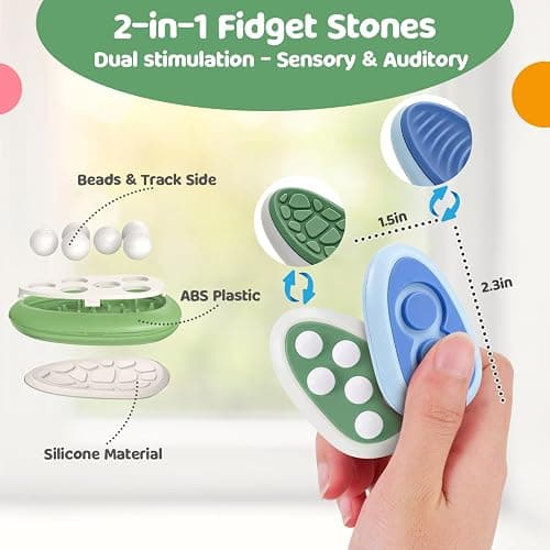 Fidget Toys Adults Stress Relief: 4 Pack Fidget Stone - Sensory Calming Desk Toys for Teens Kids with ADHD Autism - Office Tension Relief Focus Tool thumbnail 2