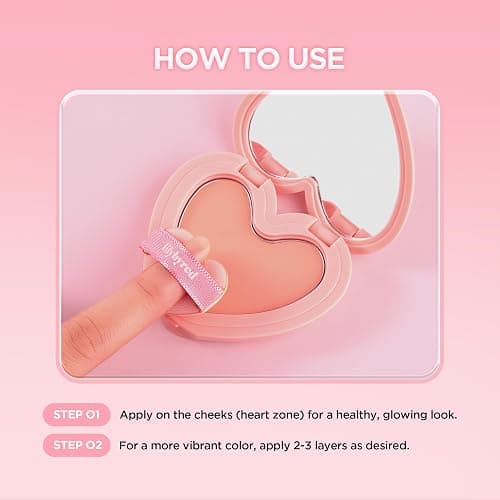 lilybyred Luv Beam Cheek Balm | Heart-Shaped Korean Cream Blush, Semi-Matte Finish, Long-Lasting, Blendable & Buildable, Soft Creamy Texture, Lightweight, Natural Flush, 0.12 oz. (10 Grape Pink) thumbnail 9