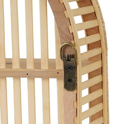 Synovana Rattan Wall Shelf - 3 Tier Boho Arch Hanging Shelves Handcraft Floating Shelf for Bathroom Living Room Wall Decor, 15.75" x 23.62" thumbnail 10