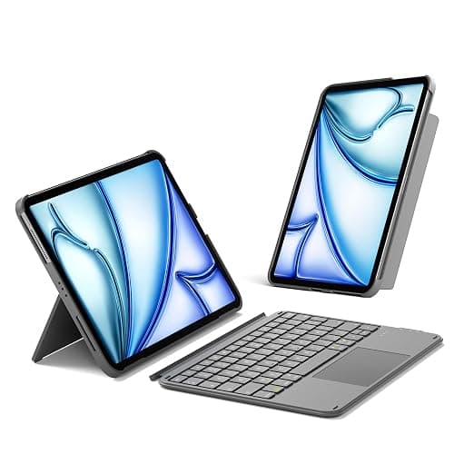 Inateck Coque Clavier pour iPad 11e/10e Gén, pour iPad 10e (10,9")/ 11e (2025 A16), Air 11" M3/M2, Air 6/5/4e, Pro 11 4e-1re, Clavier Ultraléger Détachable avec Pavé Tactile, Gris AceTouch thumbnail 9