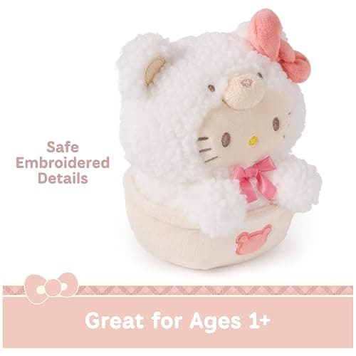 GUND Sanrio Official Hello Kitty Café Latte Teddy Bear Plush, Collectible Plush Toy, Stuffed Animal for Ages 1 and Up, White, 6” thumbnail 4
