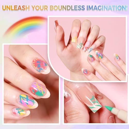 GELLAKTIK Nail Art Pens,12 Colors 0.7mm 3D Nail Polish Pens for Women | Quick-Dryings, Nail Marker for DIY Paint/Dotting/Liner, Home & Salon Manicure Tools, Great Gift, Non-Toxic, Beginner Friendly thumbnail 6