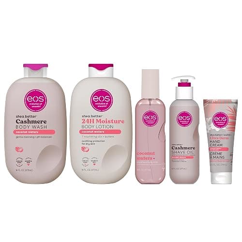 eos Coconut Waters Body Care Set - Body Lotion, Body Wash, Body Mist, Shave Oil, Hand Cream, 4-Piece Tropical Self-Care Routine Bundle - Image 1