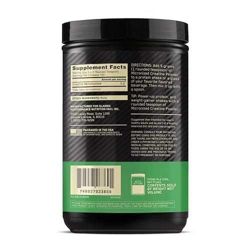 Optimum Nutrition Micronized Creatine Monohydrate Powder, Unflavored, 120 Servings, 600 Grams (Packaging May Vary) thumbnail 11