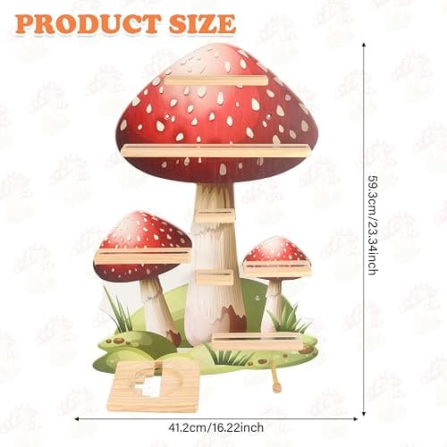 Mushroom for Tonies Box Organizer Storage Shelf Wall Mounted, Magnetic Floating Shelves for Toniebox Generation 1 & 2 Player Tonies Figures Characters, Earphones, Display Collection 30~40 Characters thumbnail 2