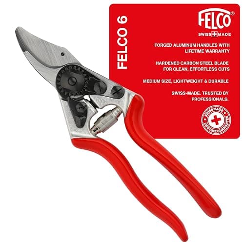 Felco F6 Pruning Shears – 7.7" Swiss-Made Garden Clippers for Medium Hands | Hand Pruners for Gardening | Garden Tool Cutter with Precision Bypass Blade, Forged Aluminum Handles, Replaceable Parts - Image 1