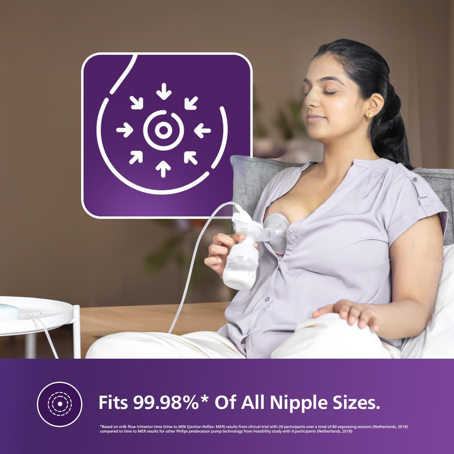 Philips Avent Portable Electric Breast Pump | No.1 Brand Recommended by Moms Worldwide | Soft adaptive Silicon Cushion | One Size Fits all | 4 + 4 Expression and Stimulation settings | Quiet Motor |Corded SCF323/11 thumbnail 3