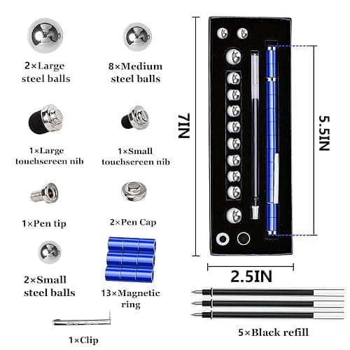 Magnetic Fidget Pen Toys for Teens- Unique Birthday Gifts for Young Men Fun Gifts for Teenage Boys Novelty Christmas Stocking Fillers Gadget for 8 10 11 12 13 14 15 Year Old Boy Engineer Gifts - Blue thumbnail 2