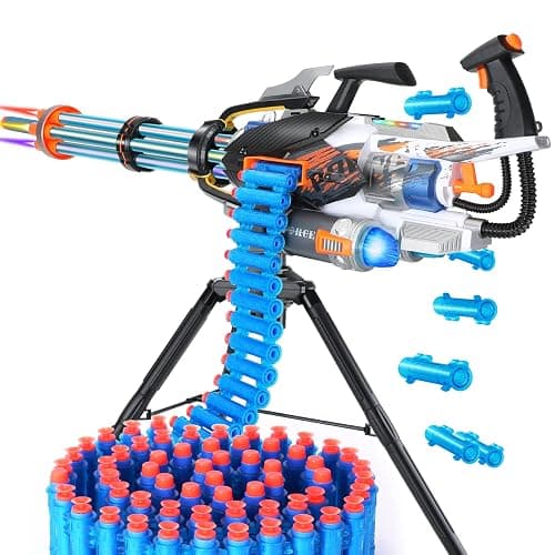 FEIDAMA Gatling Toy Gun for Kids, Soft Foam Bullets, 10-13m Range, 60 Darts, 360 Rotation, Blue - Image 1