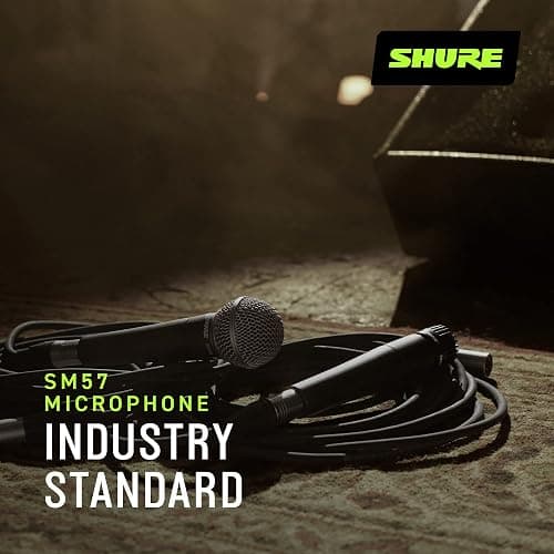 Shure SM57 Dynamic Microphone – Wired Cardioid XLR Instrument Handheld Mic for Guitar Amplifiers, Snare Drum, Percussion, Live Sound & Studio Recording, Black thumbnail 5