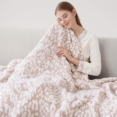 MH MYLUNE HOME Leopard Print Heated Throw Blanket, ETL & FCC Certified Electric Blanket, Washable Heated Blanket Throw, 9 Heating Levels & 10 Hours Auto-Off, Soft Heating Blanket - Khaki, 62"x84" thumbnail 7