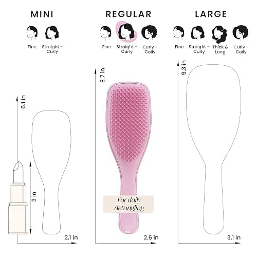 Tangle Teezer Ultimate Detangler Brush for Wet & Dry Hair, Eliminates Knots & Reduces Breakage for All Hair Types, Amazon Exclusive Rosebud thumbnail 7