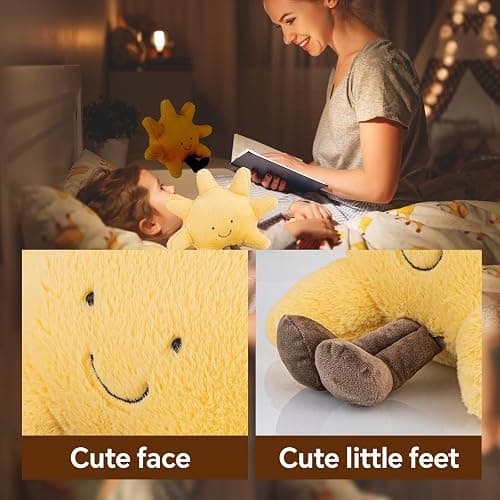 Cute Sun Plush Toy, Smiling Fun Filled Sun Pillow, 12" Yellow Sunshine Stuffed Animal, Sunshine Animal Pillow Soft Plush Toy for Children's Birthday Gift thumbnail 4