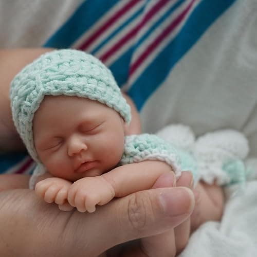 MYREBABY Reborn Baby Doll 7 Inch Silicone Doll Girl Aira Mini Realistic Newborn Baby Dolls Silicone Full Body Stress Relief with Feeding Accessories&Gift Box thumbnail 3