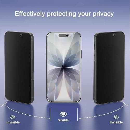 Ailun 3 Pack Privacy Screen Protector for iPhone 17 [6.3 inch]+ 3 Pack Camera Lens Protector with Installation Frame,Dynamic Island Compatible,Anti Spy Tempered Glass[9H Hardness]-HD thumbnail 2