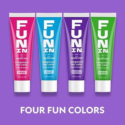 Fun In by Sun In Temporary Hair Color with Easy Brush Applicator for Kids, Teens & Adults - Washable One day color for Festivals, Events & Parties - All Hair Types - Purple thumbnail 9