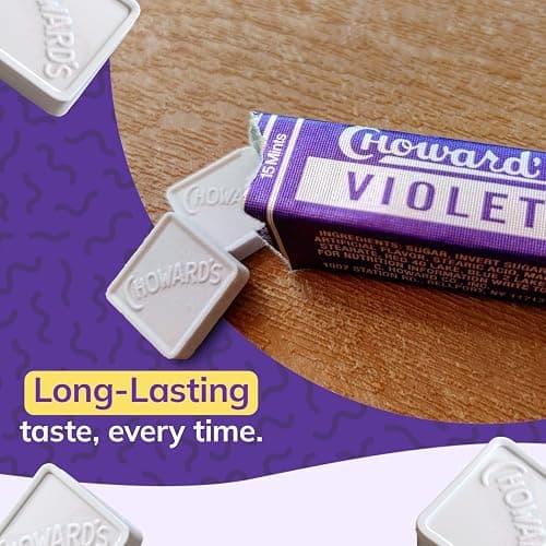 Choward's Violet Mints Candy | Bold Aromatic Flavor | Perfect for Snacks in Lunchboxes, Travel, Sharing, and Gifting | Nostalgic Vintage Candy | 6 Pack (15 Mints Per Package) thumbnail 4