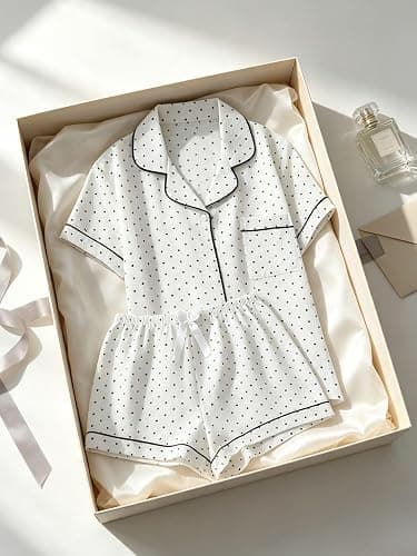 Verdusa Pajamas For Women Set 2 Piece Cute Pjs Sleepwear Lounge Sets | Pj Sets For Woman, Button Down Shirts With Pajama Shorts, Cute Print, Comfy Sets thumbnail 5
