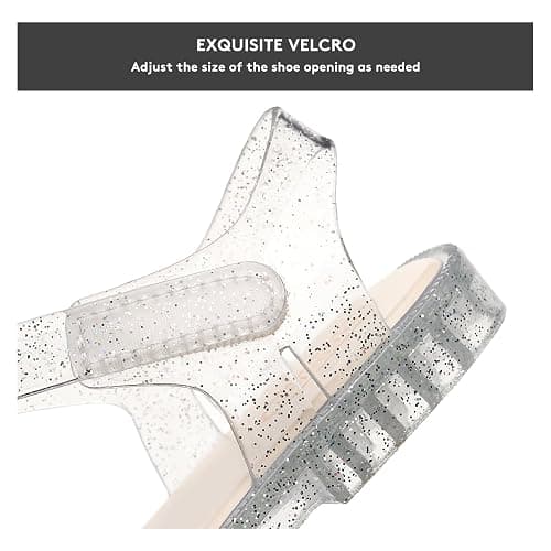 TANDEFLY Jelly Sandals for Girls,Closed Toe Princess Costume Summer Dress Shoes Fisherman Water Beach Rubber Sole Flat Sandals for Toddler Little Kid Big Kid thumbnail 3
