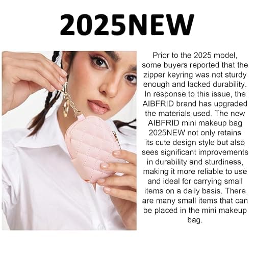 AIBFRID 4Pcs Mini Backpack Keychain,Cute Cosmetic Bag for Women,PU Leather Makeup Bag Key Pocket Lipstick Bag Card Holder Data Cable Organizer Zipper Pouch (black beige pink gray) thumbnail 8