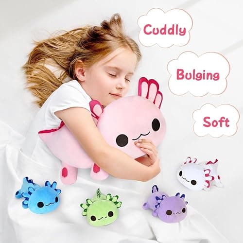 KMUYSL Axolotl Plush Toys for Ages 0 1 2 3 4 5 6 7 8+ Year Old Boys Girls- Axolotl Mommy Stuffed Animal with 4 Baby Axolotls in Her Tummy, Christmas Birthday Gifts for Baby, Toddler, Kids thumbnail 6