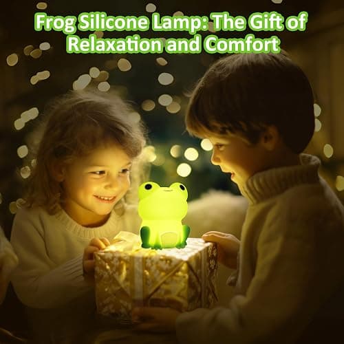 OkiyiD Frog Night Light for Nursery, Rechargeable Dimmable Bedside Lamp with Touch Control(ABS+SIL), Portable Kids Gift for Girls, Boys, Babies thumbnail 3