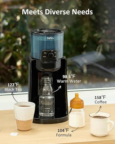Water Warmer, HEYVALUE Baby Bottle Warmer, Formula Maker with Night Light, 4 Temperature Control & 72H Keep Warm, Detachable Tank, Instantly Dispenses Warm Water, Feed Baby More Easier and Healthier thumbnail 2