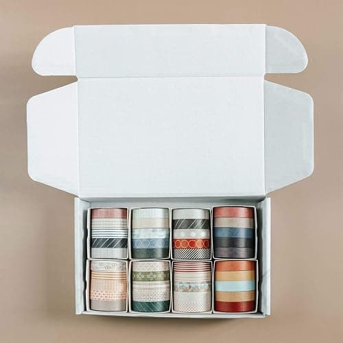 Knaid 40 Rolls of Slim Washi Tape Gift Box Set, Decorative Paper Tapes 10 mm Wide for Scrapbooking, DIY Arts and Crafts, Bullet Journal, Planner, Junk Journal, Notebooks (Minimalist) thumbnail 7