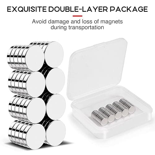 VSKIZ Refrigerator Magnets 50 Pcs, 10x3mm Tiny Round Disc Small Whiteboard Magnets for Crafts, DIY, Office, Dry Erase Board thumbnail 5