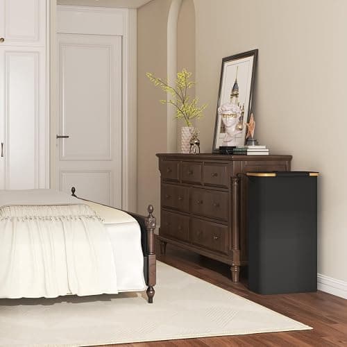Lifewit 65L Slim Laundry Hamper with Lid, Narrow Laundry Basket with Removable Bag & Bamboo Handles, Fodable Thin Dirty Clothes Hamper for Laundry Collapsible Bin for Bathroom Bedroom Dorm, Black thumbnail 8