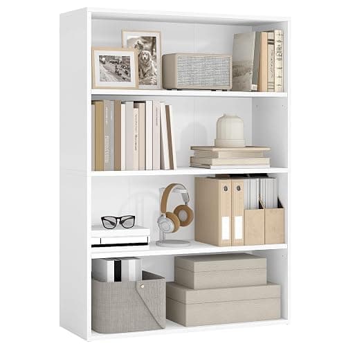 VASAGLE Custos Collection - Bookshelf, 4-Tier Bookcase, Book Shelf, Open Storage Shelf, 9.4 x 31.5 x 42.5 Inches, for Living Room, Home Office, Dining Room, Cloud White ULBC174W01 - Image 1