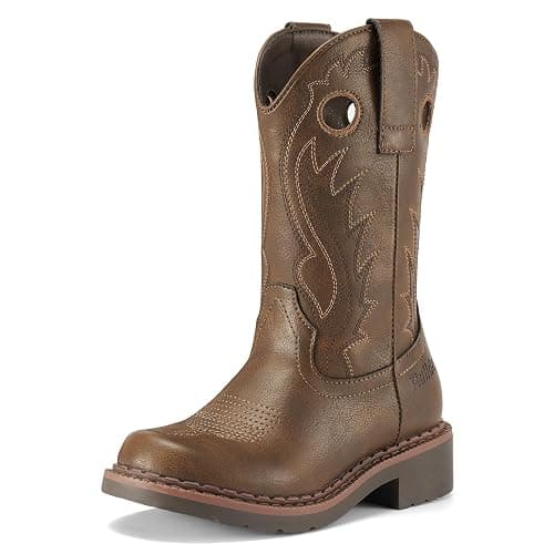 Rollda Boys Cowboy Boots Kids Western Boots Square Toe Girls Cowgirl Boots for Toddler/Little Kid/Big Kid - Image 1