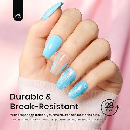 Beetles Gel Nail Tips Short Coffin Pre-Etched Nail Tips, 12 Sizes 288 Pcs Full Cover Soft Tips Half Matte False Nails Clear Acrylic Press on Nails Extension DIY Manicure Gifts for Women thumbnail 4